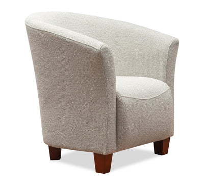 Ethan 31" Linen-Look Fabric Tub-Style Accent Chair with Wood Legs – Linen | Fauteuil d’appoint Ethan de style gondole de 31 po en tissu d’apparence lin avec pattes en bois - lin