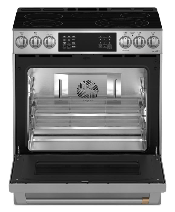 Café 30\" 5.7 Cu. Ft. Electric Range with Dynamic Bake - Stainless Steel - CRS70XAWCS1
