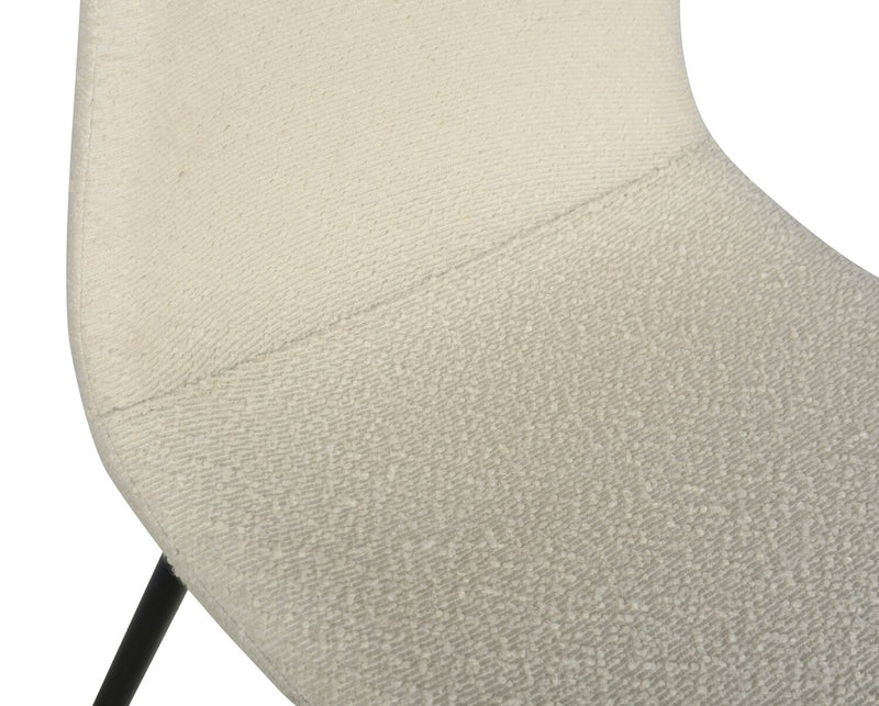 Joss Dining Chair with Polyester Fabric, Metal - White