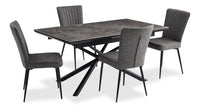 Tavo 5pc Dining Set with Table & Chairs, 63-79