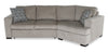 Made in Canada Legend 2-Piece Right-Facing Chenille Fabric Cuddler Sleeper Sectional - Platinum Beige