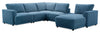 Voyage Modular 6-Piece Right-Facing Fabric Sectional with Console and Removable Back Cushions – Blue