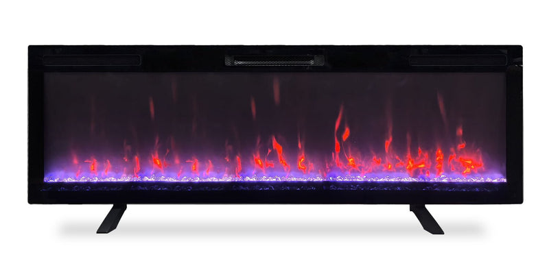 Mirage 60\" Modern Electric Free Standing Wall Mountable Fireplace - Black