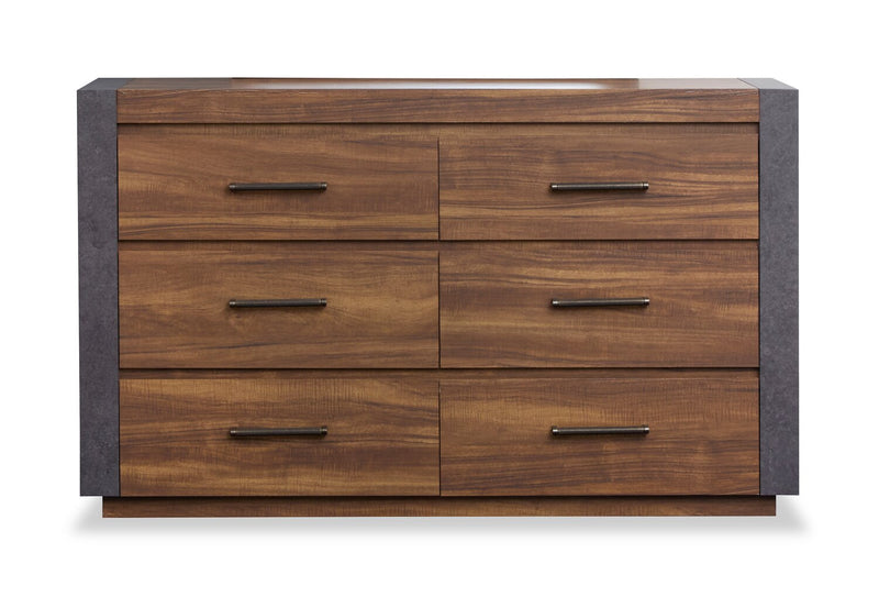 Scott Living Dante 5pc Bedroom Set with Bed, Dresser & Mirror, Brown - Queen Size