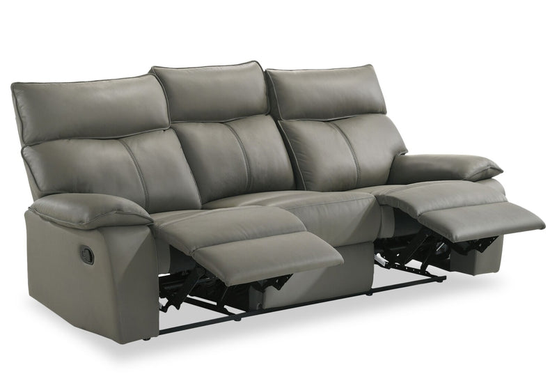 Matteo 88\" Genuine Leather Reclining Sofa - Aviarah Grey