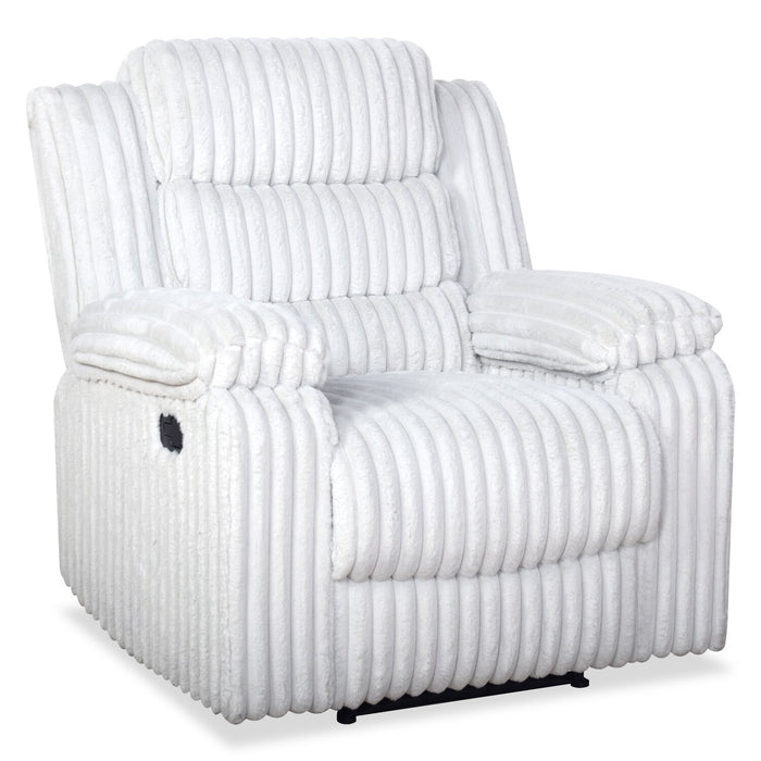 Bryson 38.5\" Faux Fur Fabric Reclining Chair - Mist Grey