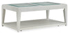 Vida 48” Solid Wood Coffee Table with Shelf and Casters - Sand