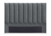 Amos Upholstered Headboard in Charcoal Fabric, Channelled - King Size