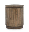 Elm 20” Round Rustic Pine End Table - Brown