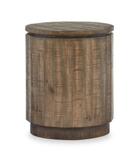 Elm 20” Round Rustic Pine End Table - Brown