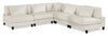 Lounge 5-Piece Chenille Armless Modular Sectional – Beige
