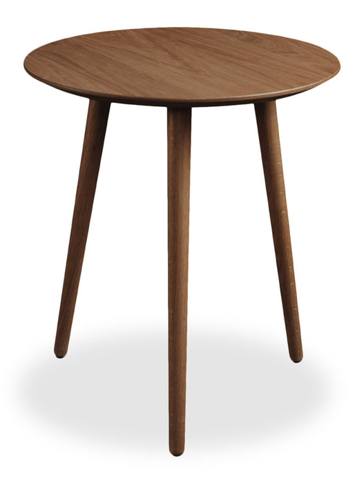 Viola 20\" Modern Round End Table – Brown Walnut