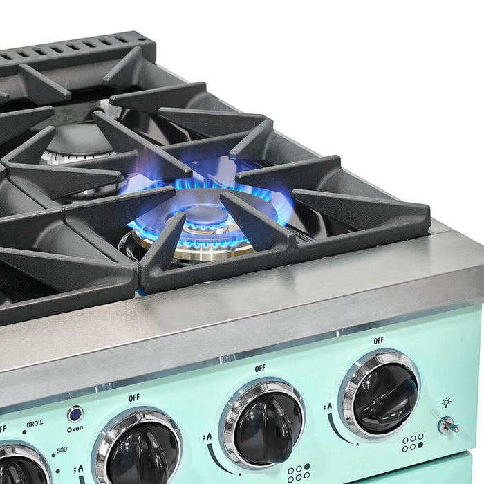 Classic Retro by Unique 36\" 5.2 Cu. Ft. 6-Burner Gas Range with Convection - Summer Mint Green - UGP-36CR LG