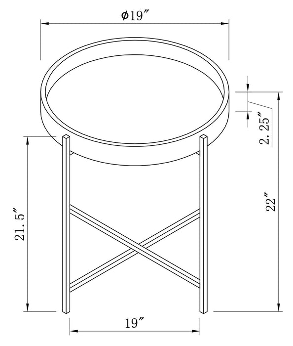 Soren 20\" Accent Table - Honey Walnut