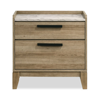 Sable Bedside 2-Drawer Nightstand, 24"W x 24"H - Light Brown | Table de nuit Sable de 24 po (L) x 24 po (H) à 2 tiroirs - brun clair