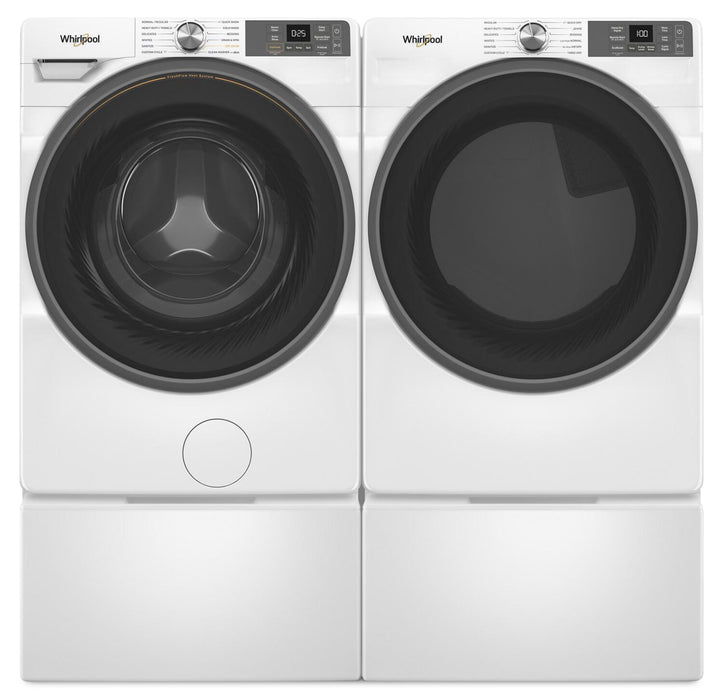 Whirlpool 5.2 Cu. Ft. Smart Front-Load Washer and 7.4 Cu. Ft. Electric Dryer - White