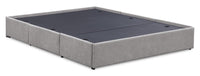 Amos Upholstered Storage Bed Base in Grey Fabric with 3 Built-in Drawers - King Size