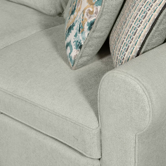 Scott Living Haven 4-Piece Left-Facing Chenille Fabric Sleeper Sectional with Storage Chaise - Seafoam Blue