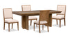 Scott Living Henri 5pc Dining Set with Table & Chairs, 66-84\"W Extension, Wood - Brown & Cream