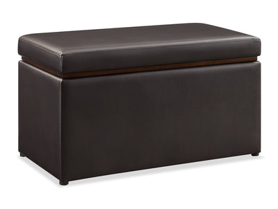 Edmonton 32" Faux Leather Storage Ottoman - Espresso | Pouf de rangement Edmonton de 32 po en similicuir - espresso