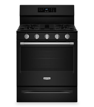 Maytag 5 Cu. Ft. Convection Gas Range with No Preheat Air Fry - Black - MFGS6030RB | Cuisinière à gaz Maytag de 5 pi3 à convection avec friture à air sans préchauffage - noire - MFGS6030RB | MFGS60RB