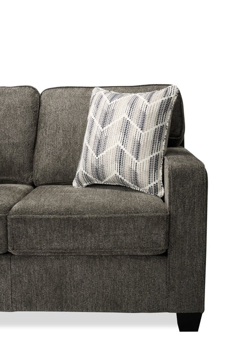 Made in Canada Lennox 83\" Chenille Fabric Sofa with Reversible Cushions and Accent Pillows - Grey