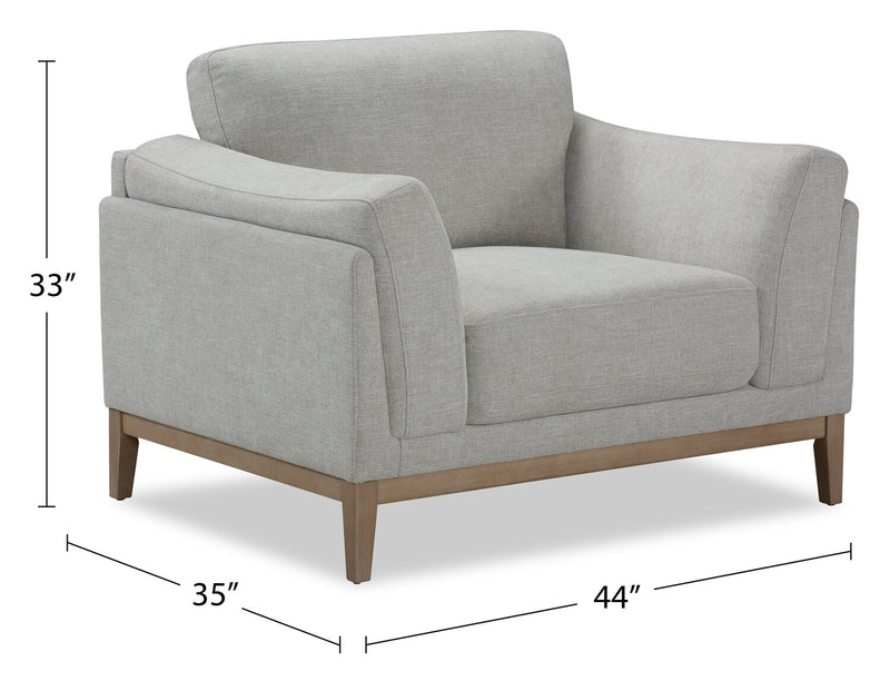 Valley 44\" Fabric Chair with Rubberwood Base and Legs - Sand