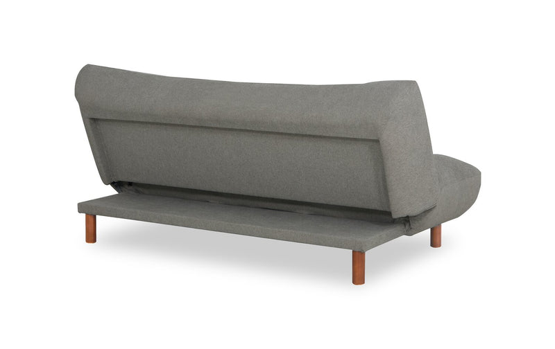 Campus 76\" Fabric Klik Klak Futon with Tufting and Wood Legs - Grey