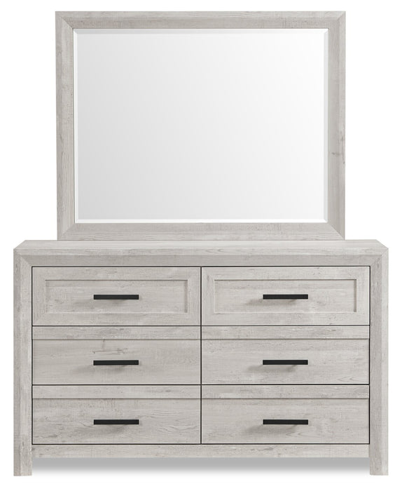 Lark Bedroom Dresser Mirror - Rustic White
