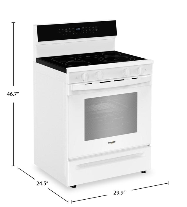 Whirlpool 30\" 5.3 Cu. Ft. Electric Range with No Preheat Air Fry - White - YWFES7030SW