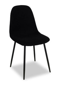 Joss Dining Chair with Polyester Fabric, Metal - Black