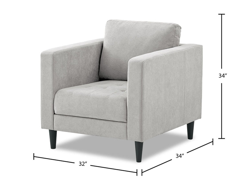 Metro 32\" Fabric Chair with Tufted Seat Cushion and Reversible Back Cushion - Neutral