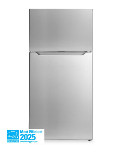 Danby 27.56” 14.2 Cu. Ft. Apartment Size Top Mount Refrigerator - Stainless Steel - DFF142E1SSDB | Réfrigérateur Danby de format appartement de 14,2 pi3 et de 27,56 po à congélateur supérieur - acier inoxydable - DFF142E1SSDB
