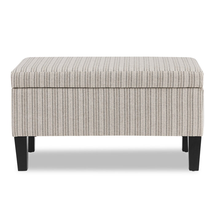 Calgary 32\" Storage Fabric Ottoman - Grey Striped