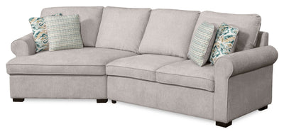Scott Living Haven 2-Piece Left-Facing Chenille Fabric Cuddler Sectional - Grey | Sofa sectionnel enveloppant de gauche Haven de Scott Living 2 pièces en tissu de chenille - gris