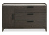 Sable Bedroom 3-Drawer Dresser with Storage Cabinet, 59\"W x 37\"H - Dark Grey