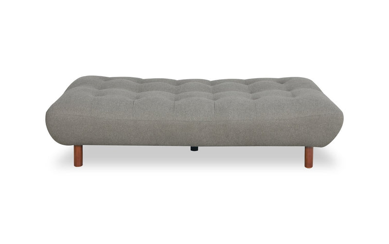 Campus 76\" Fabric Klik Klak Futon with Tufting and Wood Legs - Grey