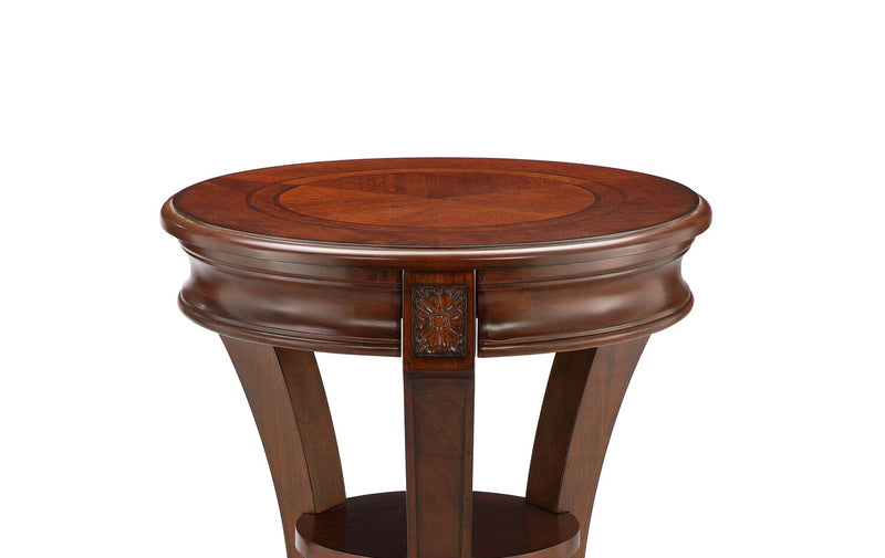 Kerwin 20\" Traditional Round End Table with Shelves - Cherry
