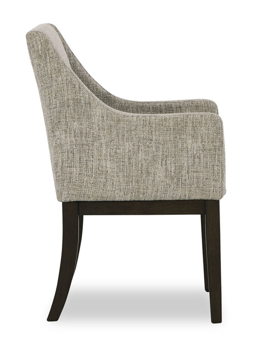 Metro Dining Arm Chair with Polyester Fabric - Beige & Brown