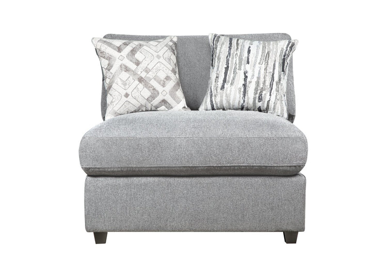Scott Living Evolve Modular 4-Piece Linen-Look Fabric Sectional with Feather Down Cushions - Grey
