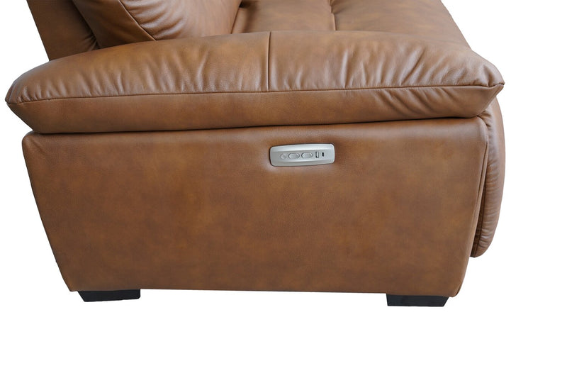Bello 51.6\" Leather-Look Fabric Power Reclining Chair - Brown