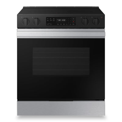 Samsung 6.3 Cu. Ft. Smart Electric Slide In Range with Voice Control - Stainless Steel - NSE6DG8100… | Cuisinière intelligente électrique encastrée Samsung de 6,3 pi³ avec commande vocale - acier inoxyda…