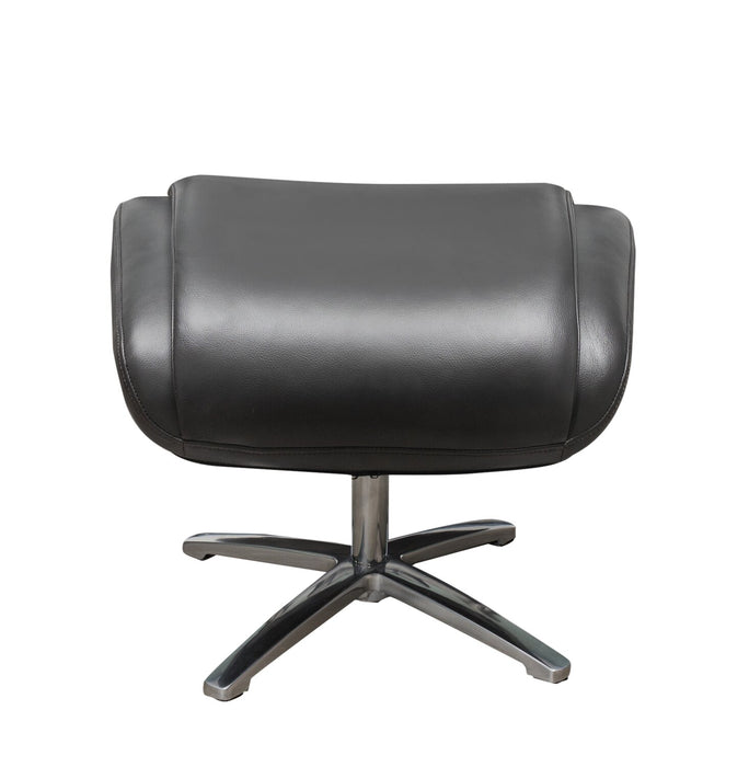 Vega 29.5\" Faux Leather Stress Free Swivel Reclining Chair with Footrest and Aluminum Legs - Grey