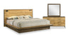 Silas 5pc Bedroom Set with Platform Bed, Dresser & Mirror, LED, Rustic Brown - King Size