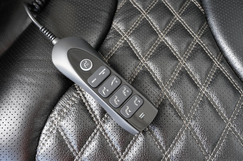 Elite 74\" Genuine Leather Massage Power Reclining Loveseat with Immersive Audio and Power Headrests - Black