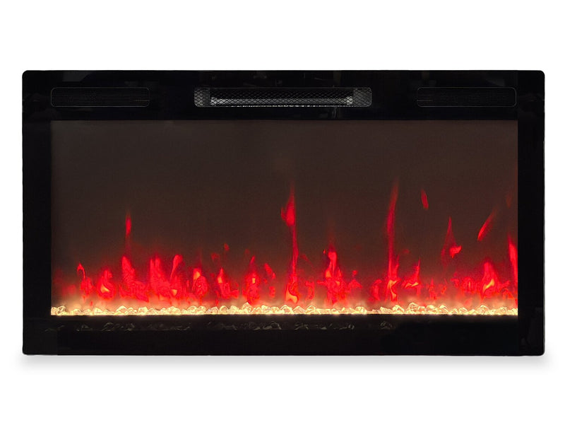 Mirage 36\" Modern Electric Free Standing Wall Mountable Fireplace - Black