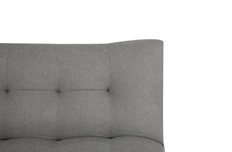 Campus 76\" Fabric Klik Klak Futon with Tufting and Wood Legs - Grey