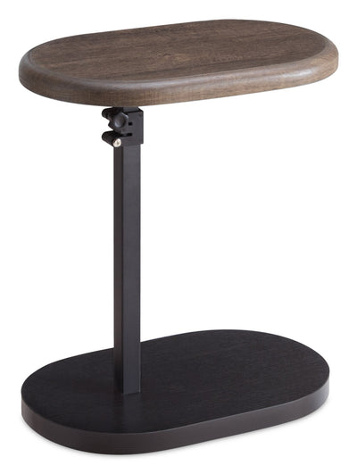 Cedric 18" Adjustable Accent Table – Walnut Oak and Black | Table d’appoint réglable Cedric de 18 po - chêne noyer et noir