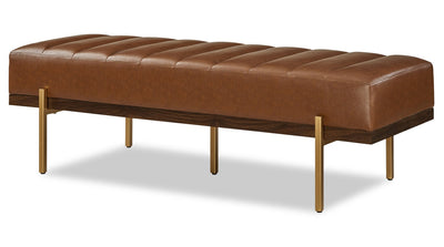 Linden 55" Faux Leather Bench - Brown | Banc Linden de 55 po en similicuir - brun