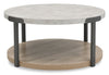 Felicity 36\" Round Coffee Table with Shelf and Casters - Grey